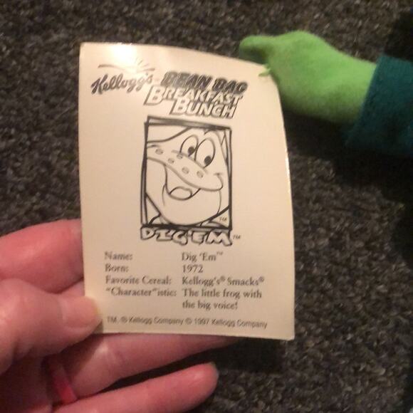 Kellogg's Bean Bag Buddy Breakfast Bunch Dig ‘Em Plush Frog 1999 NWT Collectable - Picture 5 of 6